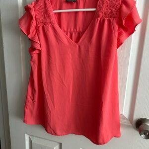 Vince Camuto Vibrant Pink Blouse with Ruffle Sleeves
